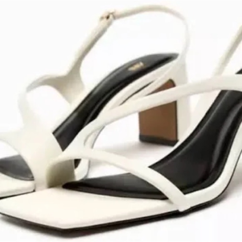 Zara White Strappy Heels